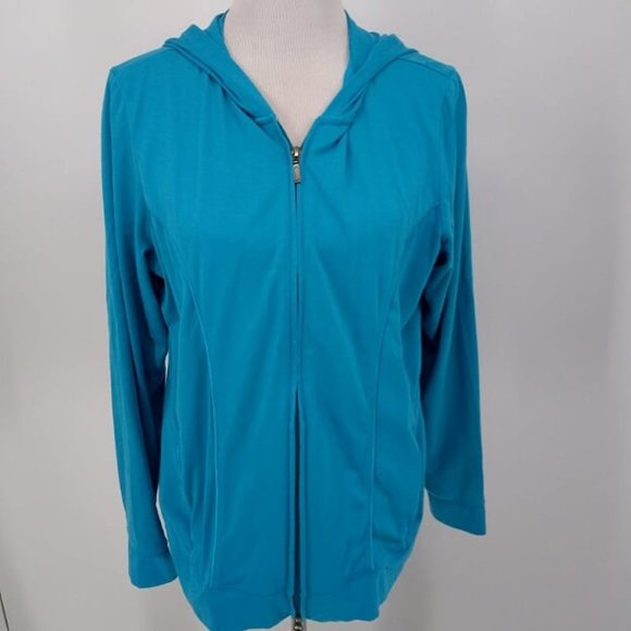 Chico's Tops - Chicos Zenergy Large Athletic Jacket Turquoise Blu